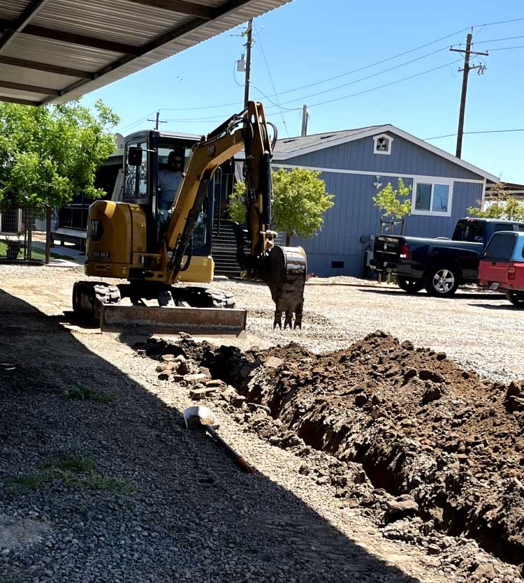 Local plumbing company for water line installation for a new construction in fresno