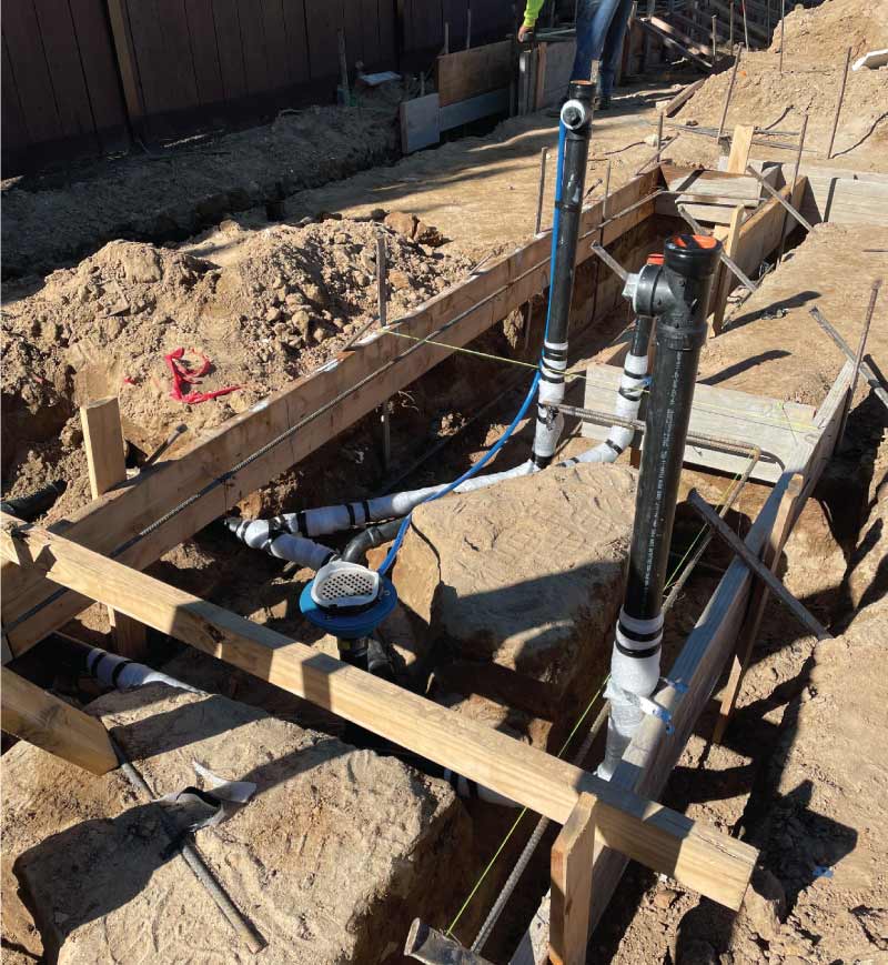 pipe system in a construction site in fresno ca by the best plumbers